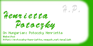 henrietta potoczky business card